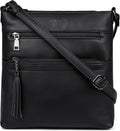 Bolsos cruzados MASINTOR para mujer, bolso cruzado informal con múltiples bolsillos, bolso de hombro con correa ajustable y borla 