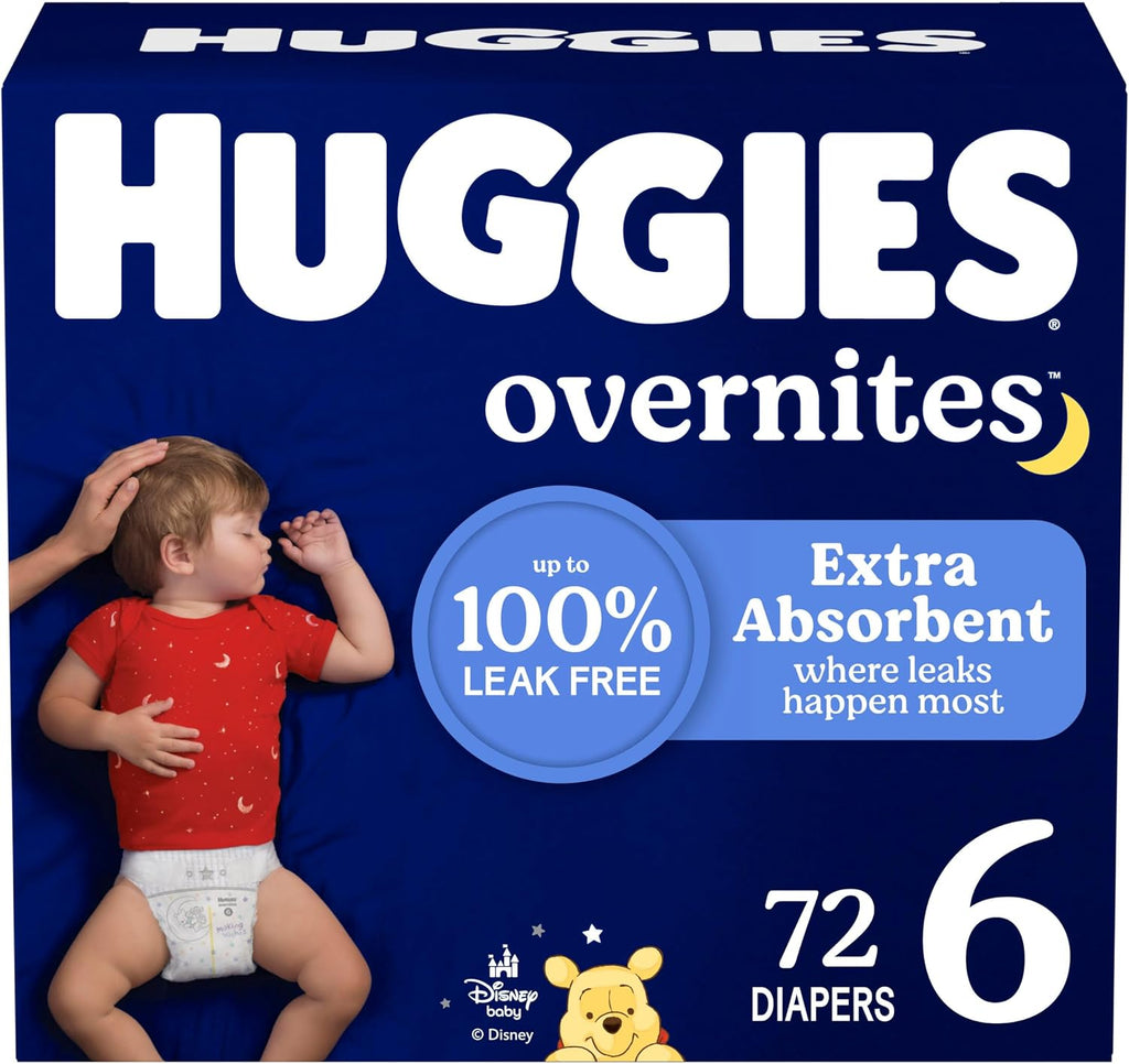 Pañales Nocturnos Huggies Overnites Talla 6 (16+ kg) | 72 Unidades | Para Uso Nocturno | Máxima Absorción ARTICULO VIENE SELLADO Y VIENE COMO SE OBSERVA EN LA SEGUNDA IMAGEN )