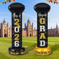 Decoración Inflable de Graduación 2026 Jenaai – 2 Birretes Negro y Dorado, 4.9ft, Jardín y Fiesta