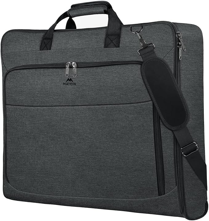 MATEIN Garment Bag – Porta Trajes de Viaje Plegable con Correa, Gris Oscuro