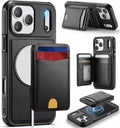 Usroom for iPhone 17 Pro Detachable Wallet Case with Card Holder, 2 in 1 RFID Blocking Credit Slots Kickstand Shockproof Phone Wallet for iPhone 17 Pro 6.3" Black