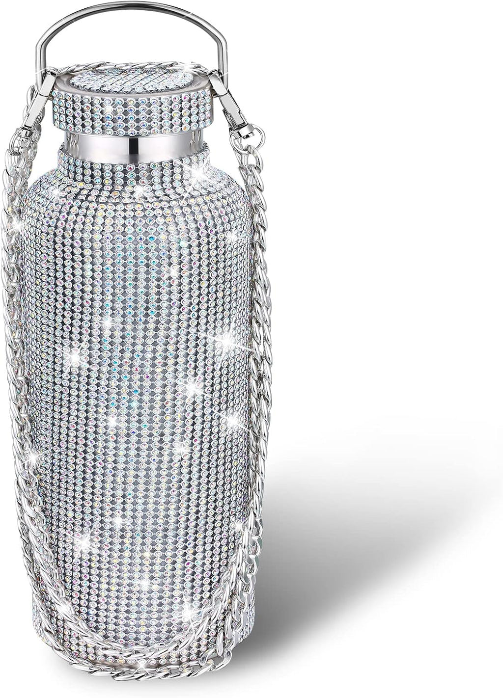 Botella Térmica Geiserailie Diamond 500 ml – Acero Inoxidable con Diamantes y Cadena