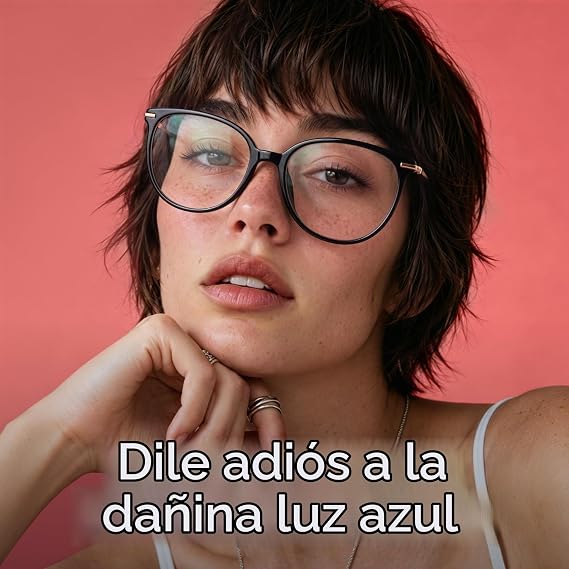 Gaoye - Gafas de bloqueo de luz azul - Marcos redondos TR90 de moda, brazos de metal, protección UV400 - Estuche suave a juego