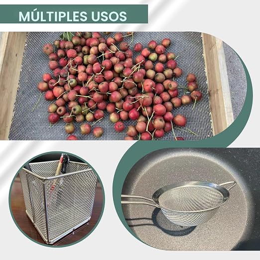 Pantalla de malla de alambre de acero inoxidable 304, 15.7 x 59 pulgadas, agujero de 1mm malla 20, sin óxido y resistente, fácil de cortar, malla metálica resistente al calor para ventilación, malla