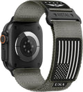 Banda de Nylon Tejida para Apple Watch Ultra 2/3 y Series 3-11 – Diseño Estrellas y Rayas, Compatible 42mm al 49mm