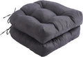 Cojines IPYNBAP para Silla de Exterior | Set de 2 con Amarres | 19 x 19 + 5 pulgadas Acolchados | Impermeables para Muebles de Patio y Comedor | Gris Oscuro