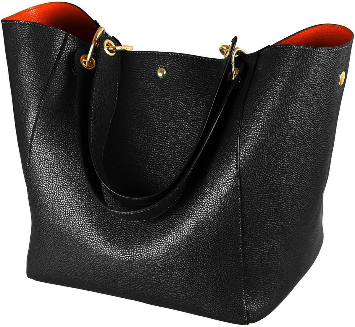 Bolso Tote Grande sqlp para Mujer | Cartera de Diseñador Tipo Bucket con Correa Cruzada | Ideal para Trabajo y Viaje | Negro