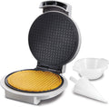 Máquina para hacer conos de gofre y helados Proctor Silex con control de tostado, rodillo moldeador y prensa para vasos, placas antiadherentes de 7,5" sin PFAS, color blanco (26410MN)