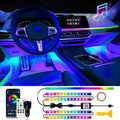 Car Led Light Interior, RGB Dreamcolor Inside Light Music Sync, Under Dash Footwell Automotive Strip Light, 12V Acrylic Strip Light for Vehicle, Truck,Jeep, SUV with Car Charger(1set)