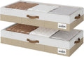 Contenedores de almacenamiento grandes para debajo de la cama StorageWorks con asas y portatarjetas, paquete de 2. Contenedores de tela ultragruesa para debajo de la cama, organizador de armario para ropa, mantas y suéteres.