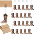 Havawish Juego de 20 portatarjetas de mesa con forma de bota de vaquero de madera y tarjetas de mesa