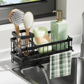 jeosisy Kitchen Sink Caddy Organizer-Sponge Holder for Kitchen Sink with Brush Holder,Kitchen Organizer Countertop Rustproof, Multi-functional Soap Dispenser,Bath Organizers and Storage Accessories