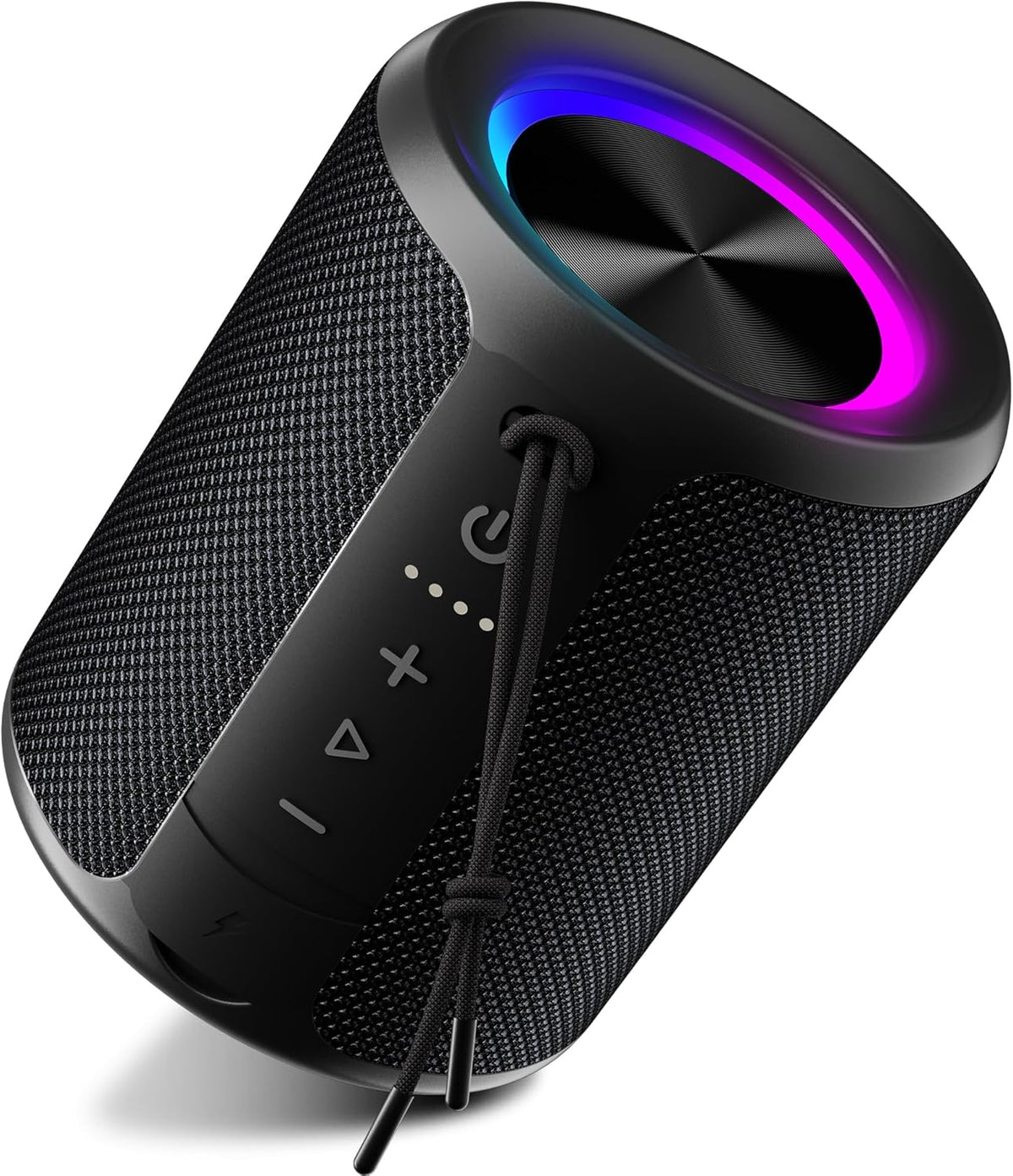 Parlante Bluetooth Portátil DUDGSIS | Impermeable IPX7 | Sonido Estéreo Potente de 20W | 15h de Reproducción | Luz RGB Sincronizada | Para Ducha, Piscina y Playa