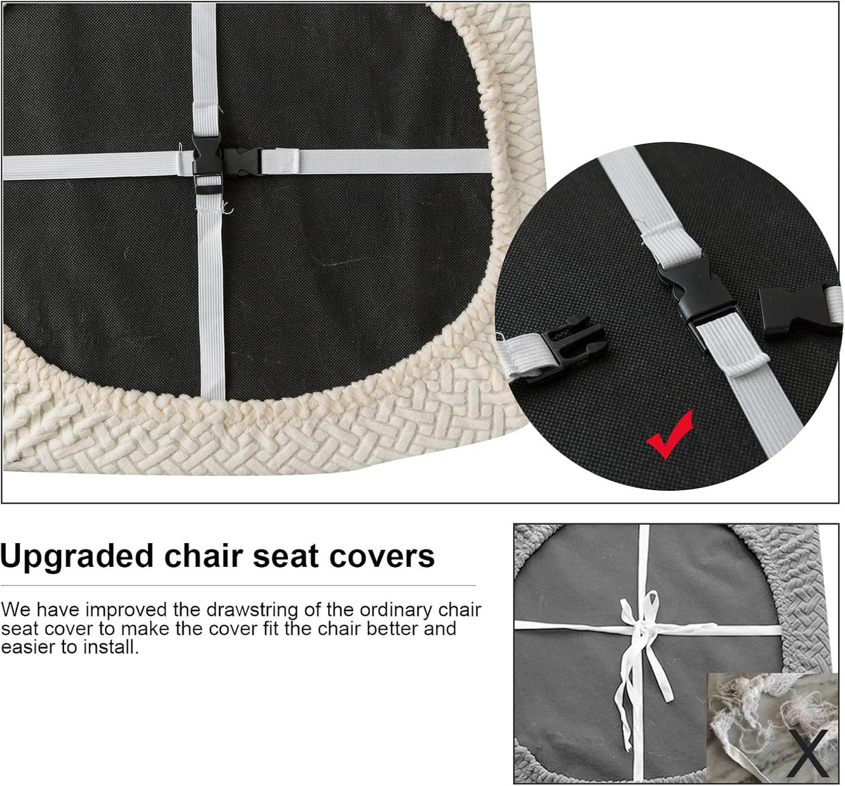 Fundas de Asiento para Silla de Comedor Fundas Deslizables de Asiento Fundas para Sillas de Cocina (Beige, 6 Piezas)