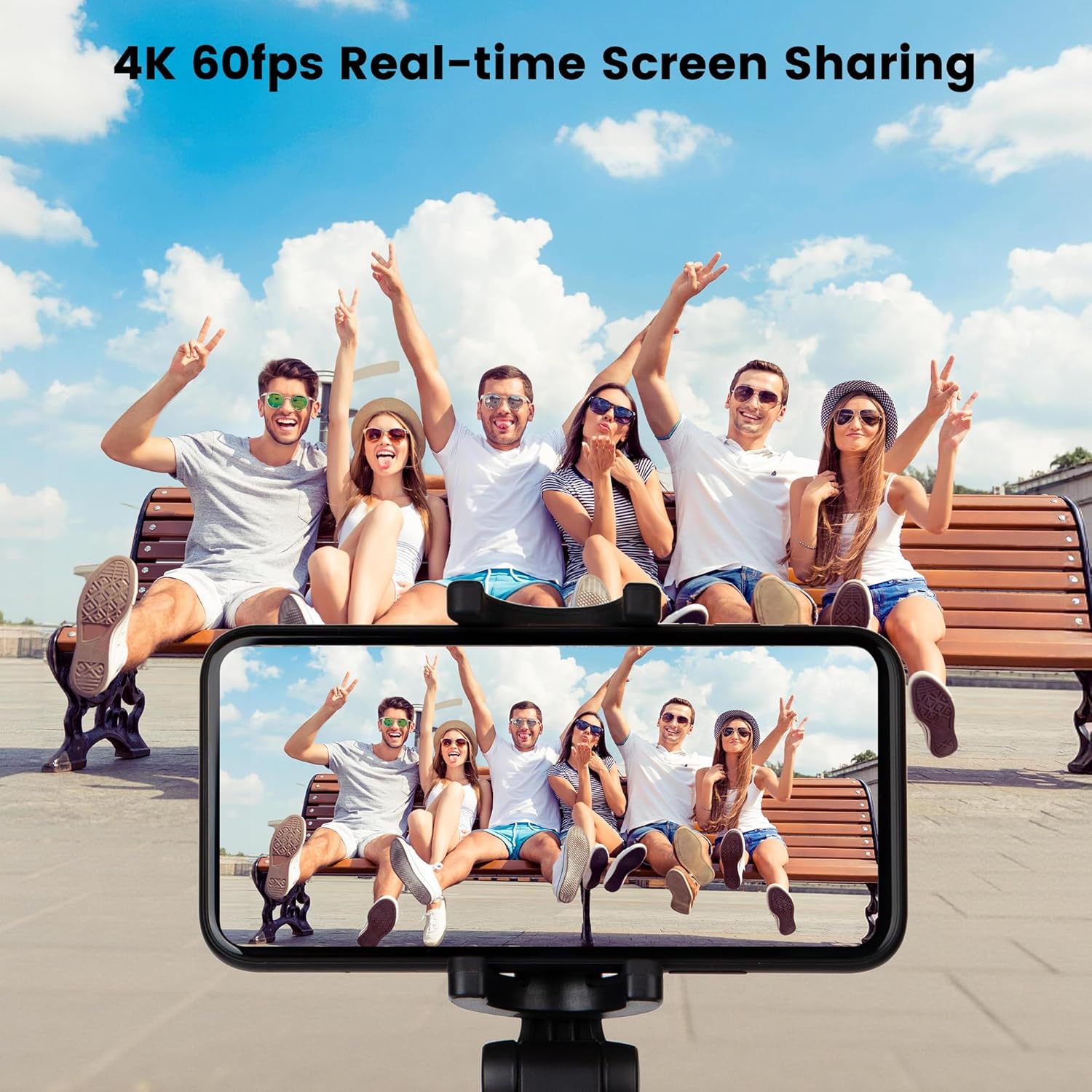 Monitor Selfie Vamvo 1080P con Control Remoto — Magnético, Espejo Inalámbrico para Android/iOS, Creadores de Contenido y TikTok (Rosa)