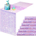 Remagr 6 piezas de camino de mesa de lentejuelas iridiscentes moradas de 12 x 72 pulgadas, camino de mesa de sirena con lentejuelas brillantes, cubierta de escritorio para bodas, fiestas de cumpleaños, ceremonias y suministros de decoración