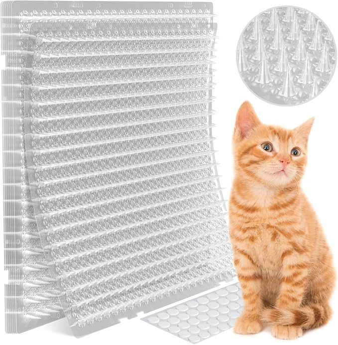 Petfolio Paquete de 12 Alfombrillas Repelentes para Gatos - Alfombrilla de Púas para Gatos de 16 x 13 Pulgadas con Púas de 1 Pulgada es un Dispositivo Perfecto de Entrenamiento de Mascotas