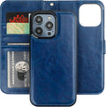 Bocasal Detachable Wallet Case for iPhone 14 Pro Max RFID Blocking Card Slots Holder Premium PU Leather Magnetic Kickstand Shockproof Wrist Strap Removable Flip Protective Cover 5G 6.7 inch (Blue)