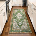 Lahome Alfombra Pasillo Tribal Boho - 2x4.3 pies Verde Alfombras de Cocina