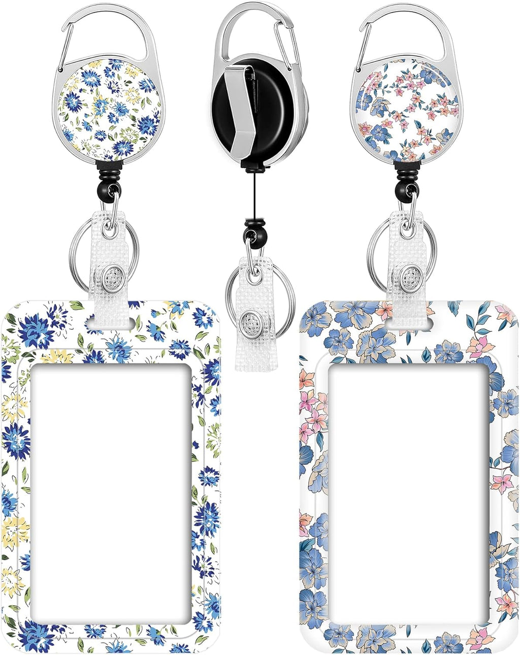 Portagafete con Carrete Retráctil Resistente — Pack de 2, con Clip para Enfermera, Maestro, Oficina