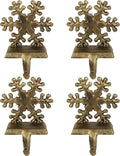 Ganchos para Medias Navideñas Copo de Nieve – Set de 4 Piezas en Hierro Fundido para Chimenea