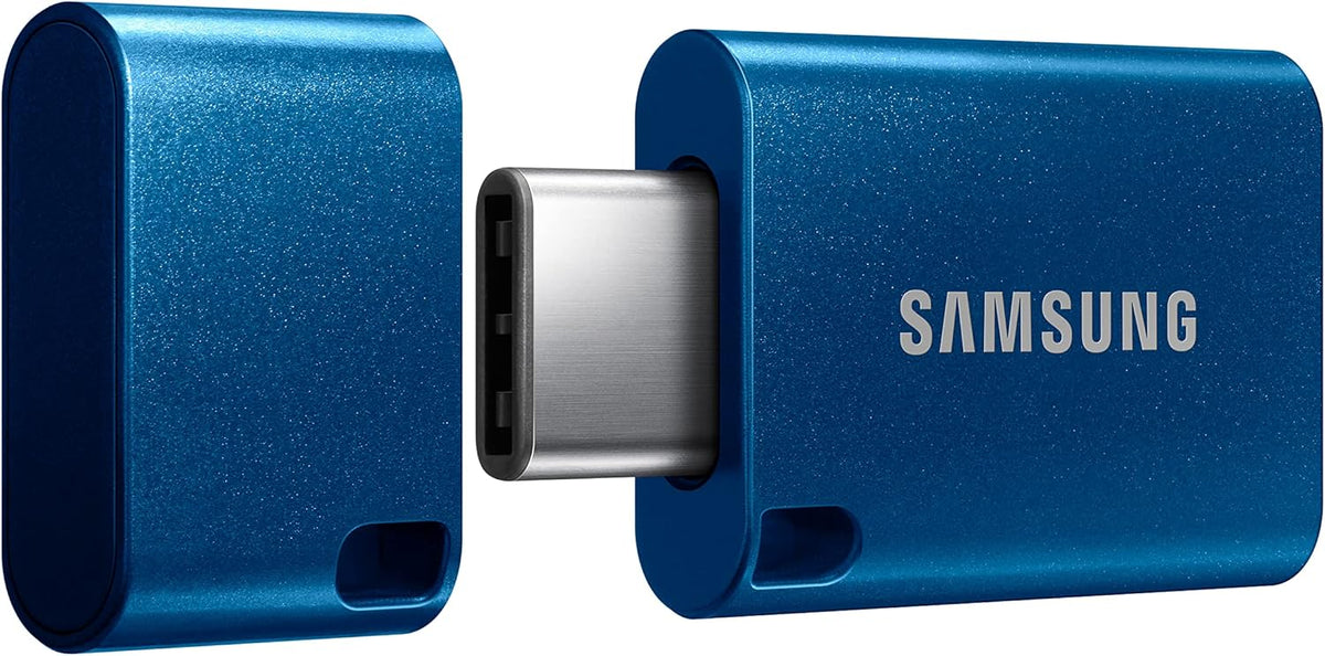 Memoria USB Samsung Tipo-C 128GB | Transfiere 4GB en 11 Segundos | Hasta 400MB/s USB 3.2 Gen 1 | Compatible USB 3.0/2.0 | Resistente al Agua | Azul | MUF-128DA/AM