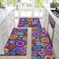 Alfombras de cocina Likiyol Boho, tapete de cocina antifatiga floral bohemio para el suelo, tapetes de cocina lavables antideslizantes con flores bohemias, tapete cómodo para estar de pie, 18''x30''+18''x48''+18''x60'', Floral