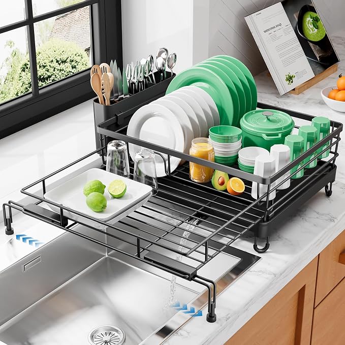 Escurridor de platos extensible Kitsure - Escurridor de platos inoxidable