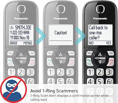 Panasonic KX-TGD830M - Teléfono inalámbrico con contestador automático, bloqueo de llamadas avanzado, identificación de llamadas bilingüe y pantalla de alto contraste, sistema expandible con 1 teléfono inalámbrico - KX-TGD830M (negro metálico)
