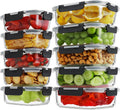 HOMBERKING Paquete de 10 recipientes de vidrio borosilicato para preparar comidas con tapas de cierre hermético, juego de recipientes de vidrio para almacenar alimentos, loncheras bento herméticas, libres de BPA y a prueba de fugas, 36 oz y 14 oz