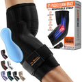USADO-DR. BRACE Elite Coderas de Soporte | Manga de Compresion Transpirable con Almohadilla de Gel para Codo de Tenista Golfista Negro Mediano