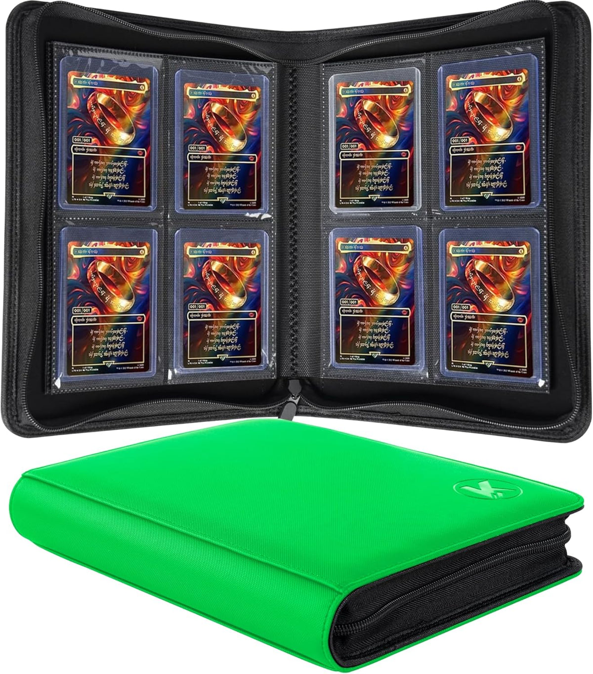 PRESENTA ALGUNOS DOBLES-KUOOKING Carpeta Top Loader | Almacena más de 128 Toploaders | Estuche de 4 Bolsillos para Cartas Coleccionables | Bolsillos de Doble Cara para Toploaders de 3 x 4 Pulgadas | Amarillo