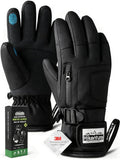 Hikenture Ski Gloves Snow Glove for Men&Women, 3M Thinsulate Waterproof Snowboard Gloves, Insulated Touchscreen Snowmobile Glove for Cold Weather, Windproof Warm Skiing Gloves, Black-L