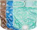 Pañales lavables para perras wegreeco, altamente absorbentes y reutilizables para perras en celo, paquete de 3 (Hueso de perro, Grande)