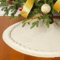 Sattiyrch Christmas Tree Skirt 48 in, Luxury Cable Knit Knitted Thick Rustic Xmas Holiday Decoration,Cream