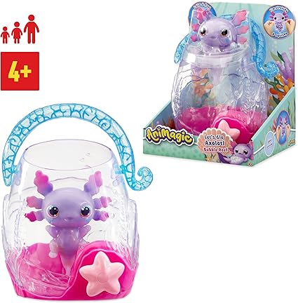 Animagic: Let's Glo Axolotl Bubble Reef | Portable Magic Bubble Aquarium | Also Includes 1 Let's Glo Axolotl | Interactive Electronic Pets | For Kids Aged 4+