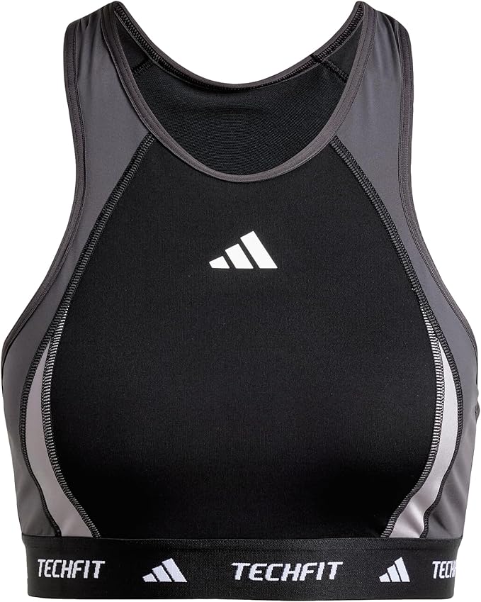 adidas Techfit Medium-Support High-Neck Colorblock Bra Sujetador para Mujer