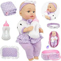 Muñeca Bebé SMILESSKIDDO 12" con Accesorios — Set con Cuna, Bibéron y Almohada para Niñas +2 Años (NO INCLUYE BINCHA NI COBIJA)