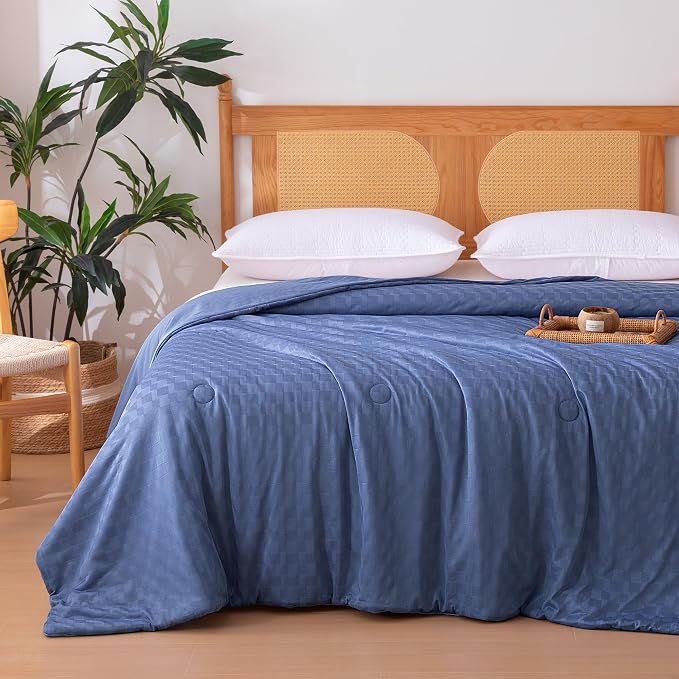 Amazon Basics Edredón refrescante, manta suave y ligera de tejido gofre para personas que duermen con calor, ropa de cama de verano y para todas las estaciones para mantenerte fresco por los sudores
