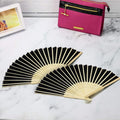 Ventiladores plegables de bambú japoneses – Pack de 10 | Abanicos de mano de papel negro