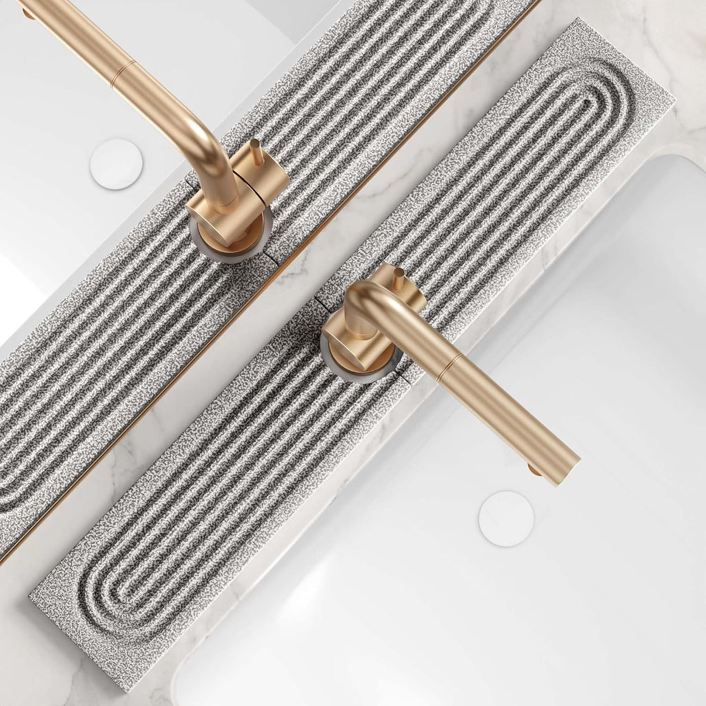 ADVERTENCIA: SOLO INCLUYE 1 TAPETE. Tapete de Piedra Diatomea para Grifo de Cocina | Base Secadora Premium y Protector de Salpicaduras | 23.6 x 3.9 Pulgadas | Apto para Lavavajillas