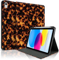 PRESENTA ALGUNAS MARCAS-Funda TopPerfekt para iPad de 11.ª generación (A16) de 11 pulgadas (2025) / 10.ª generación de 10,9 pulgadas (2022), funda tipo folio con soporte y diseño moderno de estampado de carey, con portalápices, antideslizante