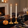 Juego de 2 portavelas Rely Plus Gold - Velas cónicas decorativas para candelabros - Portavelas para candelabros - Portavelas modernos para cenas y fiestas