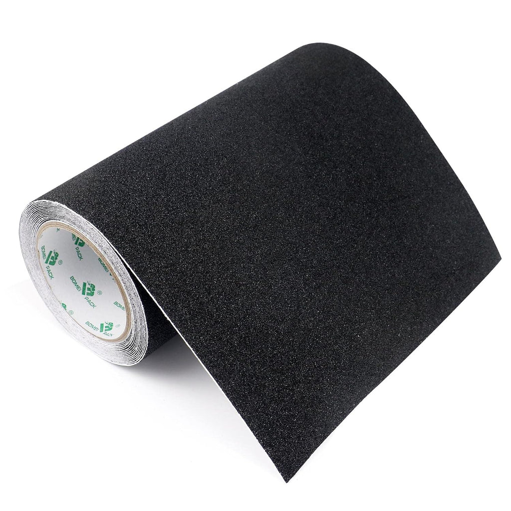 Cinta antideslizante BOMEI PACK, 25,4 cm x 5 m, cinta de agarre resistente para escaleras, peldaños, uso interior y exterior, peldaños antideslizantes impermeables para escaleras.
