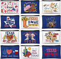 Reginary 12 piezas Regalos de recuerdo de ciudad Regalos del estado de Texas Recuerdos de la ciudad de Chicago Bolsa de maquillaje de California París San Francisco Alaska Bolsa de cosméticos con cremallera para mujer Recuerdos de viaje