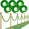 6 cuerdas de terciopelo verde - Cuerda elegante de 1,5 m para postes de barrera, eventos VIP, control de multitudes, divisor de seguridad para alfombra roja, bodas, fiestas y ocasiones especiales. Diseño duradero y elegante.