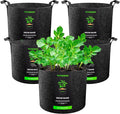 VIVOSUN Paquete de 5 bolsas de cultivo de plantas de 10 galones, macetas de tela no tejida gruesa resistente con asas | Tela no tejida gruesa de 10.58 oz, excelente drenaje, crecimiento saludable de las raíces, sin BPA, reutilizable