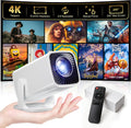 Miniproyector, proyector portátil compatible con 4K y Full HD 1080P, proyector para exteriores con rotación de 270°, proyector de películas compatible con smartphone, TV Stick, portátil, PS4, HDMI, USB.