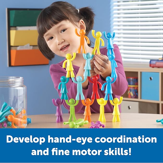 Learning Resources Buddy Builders, Fine Motor, juguete de coordinación mano ojo, 32 piezas, a partir de 3 años