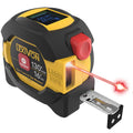 Cinta métrica láser digital 2 en 1 LEXIVON | Medidor de distancia láser de 40 m (130 pies) con pantalla LCD retroiluminada y cinta métrica de 5 m (16 pies) con bloqueo automático | Pies/Pulgadas/Fracciones/M/mm (LX-201) 